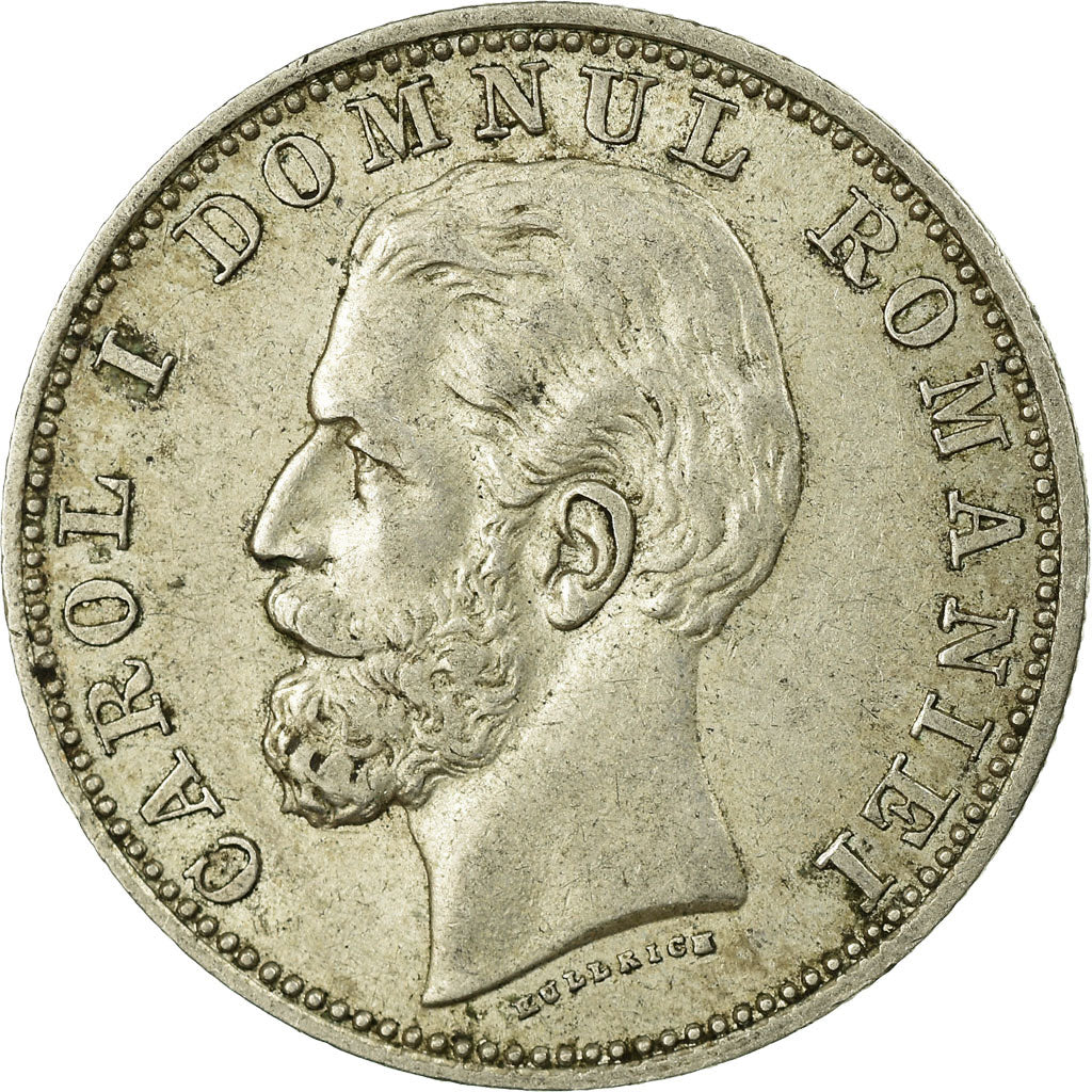 Coin, Romania, Carol I, Leu, 1881, EF(40-45), Silver, KM:14