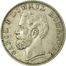 Coin, Romania, Carol I, Leu, 1881, EF(40-45), Silver, KM:14