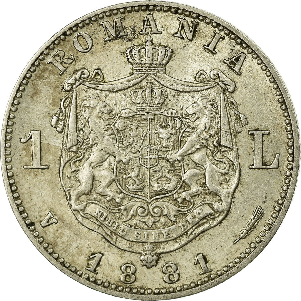 Coin, Romania, Carol I, Leu, 1881, EF(40-45), Silver, KM:14