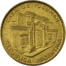 Coin, Argentina, 10 Pesos, 1985, EF(40-45), Brass, KM:93