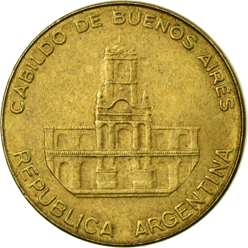 Coin, Argentina, 5 Pesos, 1984, EF(40-45), Brass, KM:92