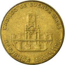 Coin, Argentina, 5 Pesos, 1984, EF(40-45), Brass, KM:92