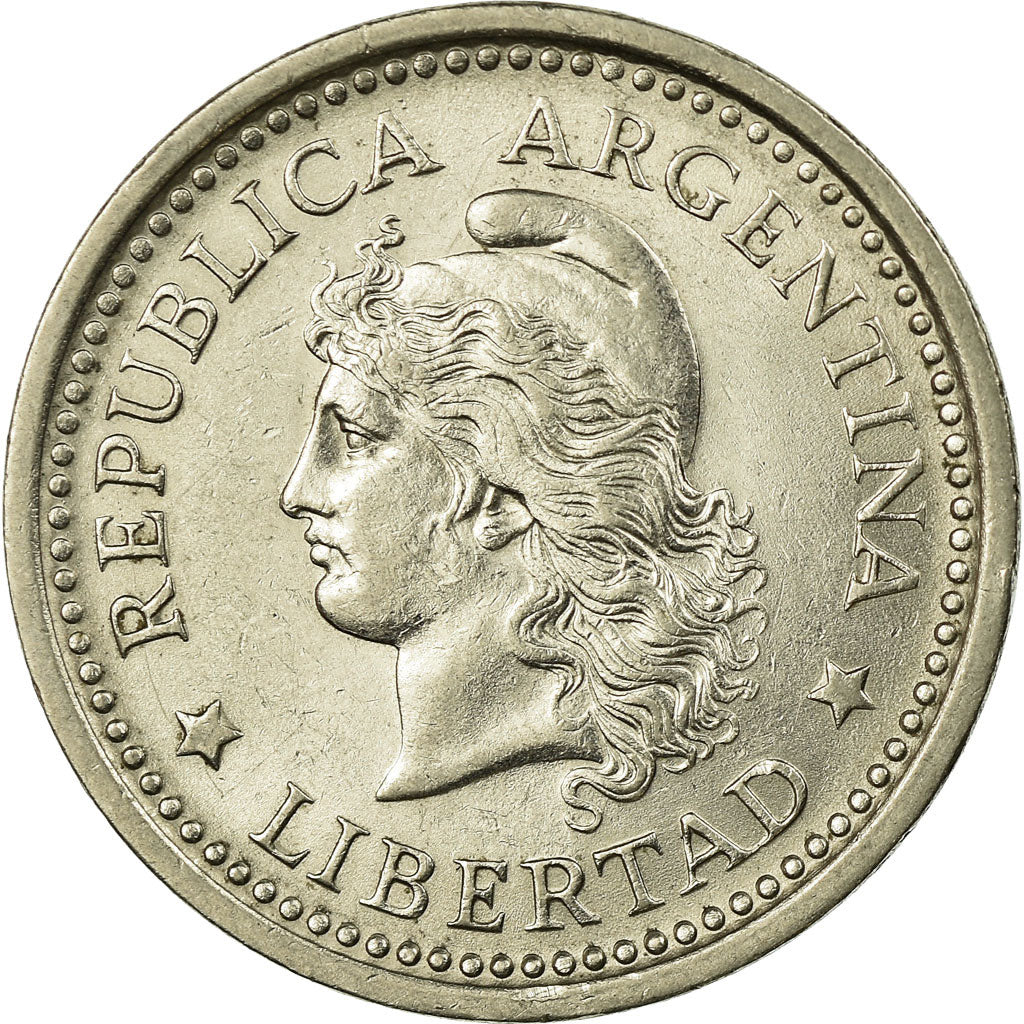 Munten, Argentinië, Peso, 1957, ZF+, Nickel Clad Steel, KM:57