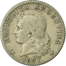 Coin, Argentina, 20 Centavos, 1897, VF(30-35), Copper-nickel, KM:36