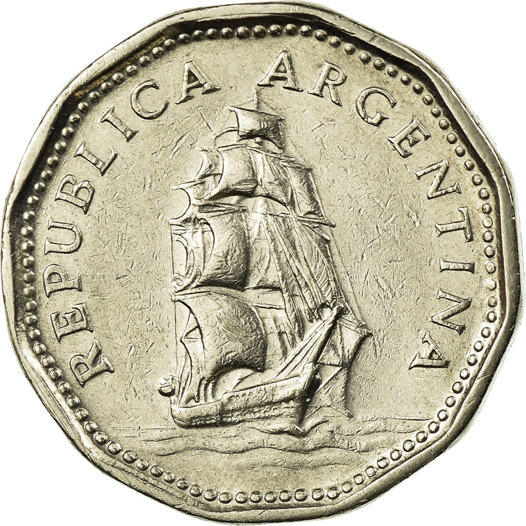 Coin, Argentina, 5 Pesos, 1961, EF(40-45), Nickel Clad Steel, KM:59