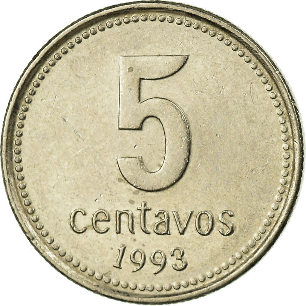 Coin, Argentina, 5 Centavos, 1993, EF(40-45), Copper-nickel, KM:109a.2