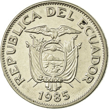 Coin, Ecuador, 50 Centavos, Cincuenta, 1985, EF(40-45), Nickel Clad Steel, KM:87