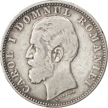 ROMANIA, Leu, 1881, Vienne, KM #14, VF(30-35), Silver, 4.82