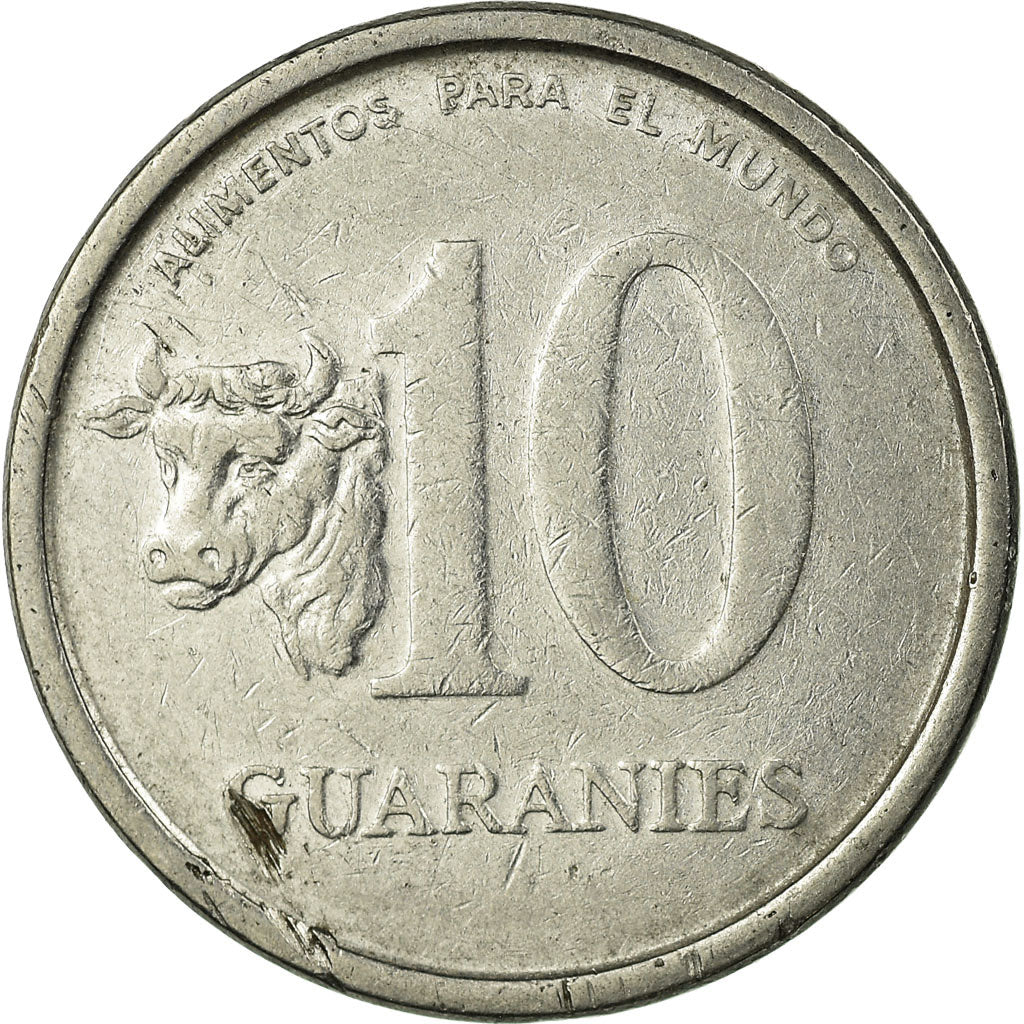 Coin, Paraguay, 10 Guaranies, 1978, EF(40-45), Gold, KM:Pn48