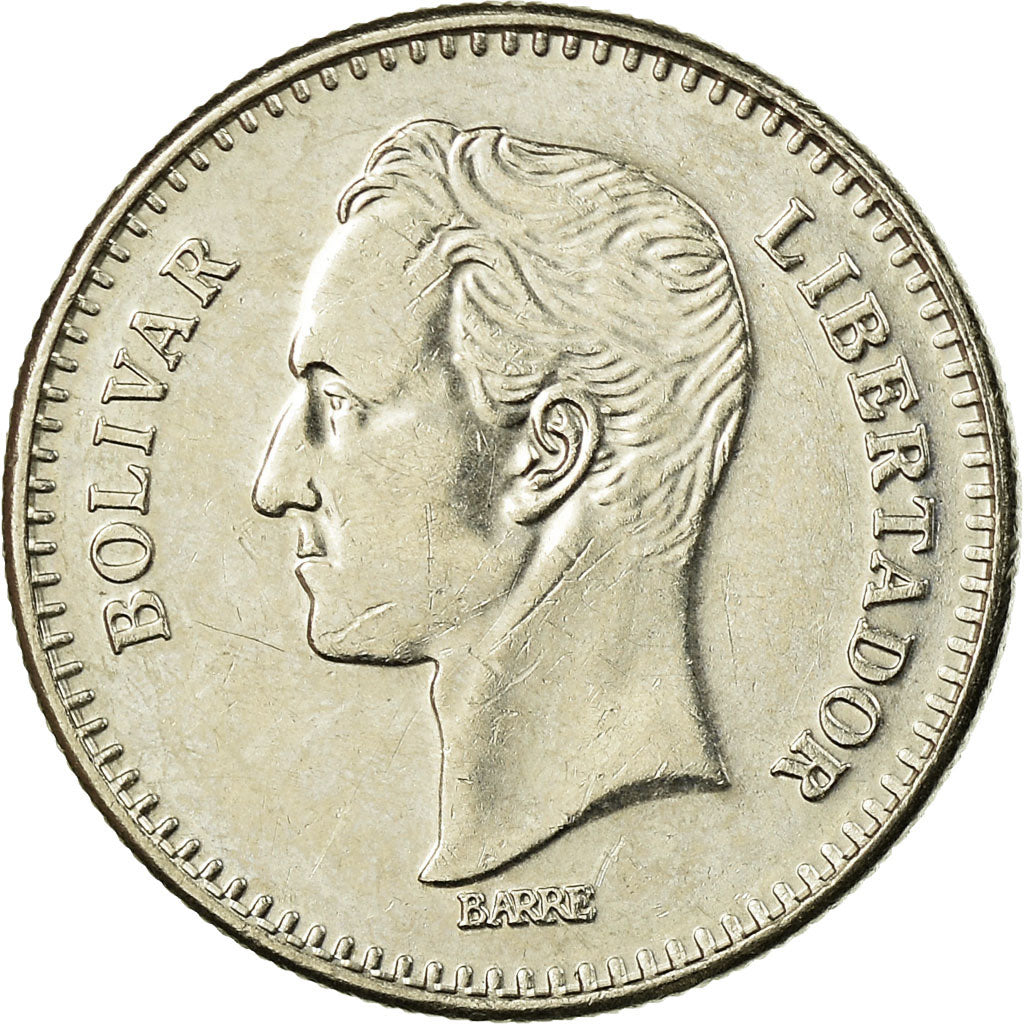Coin, Venezuela, 25 Centimos, 1987, Werdohl, EF(40-45), Nickel, KM:50.2