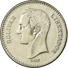 Coin, Venezuela, 25 Centimos, 1987, Werdohl, EF(40-45), Nickel, KM:50.2
