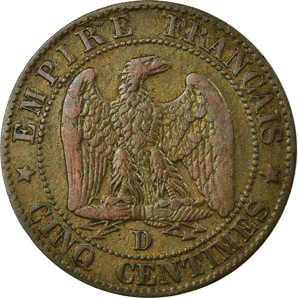 Moneta, Francja, Napoleon III, Napoléon III, 5 Centimes, 1856, Lyon, VF(20-25)