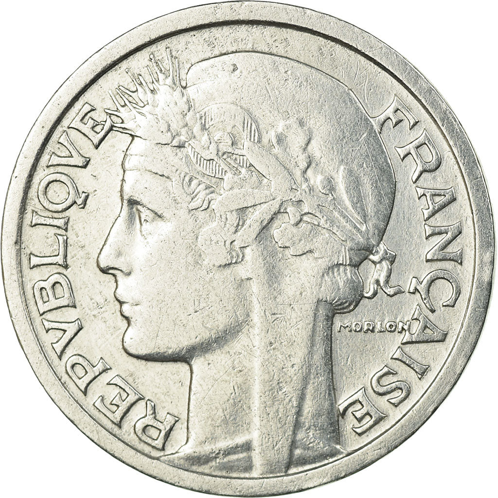 Coin, France, Morlon, 2 Francs, 1944, Paris, EF(40-45), Aluminum, KM:886a.1