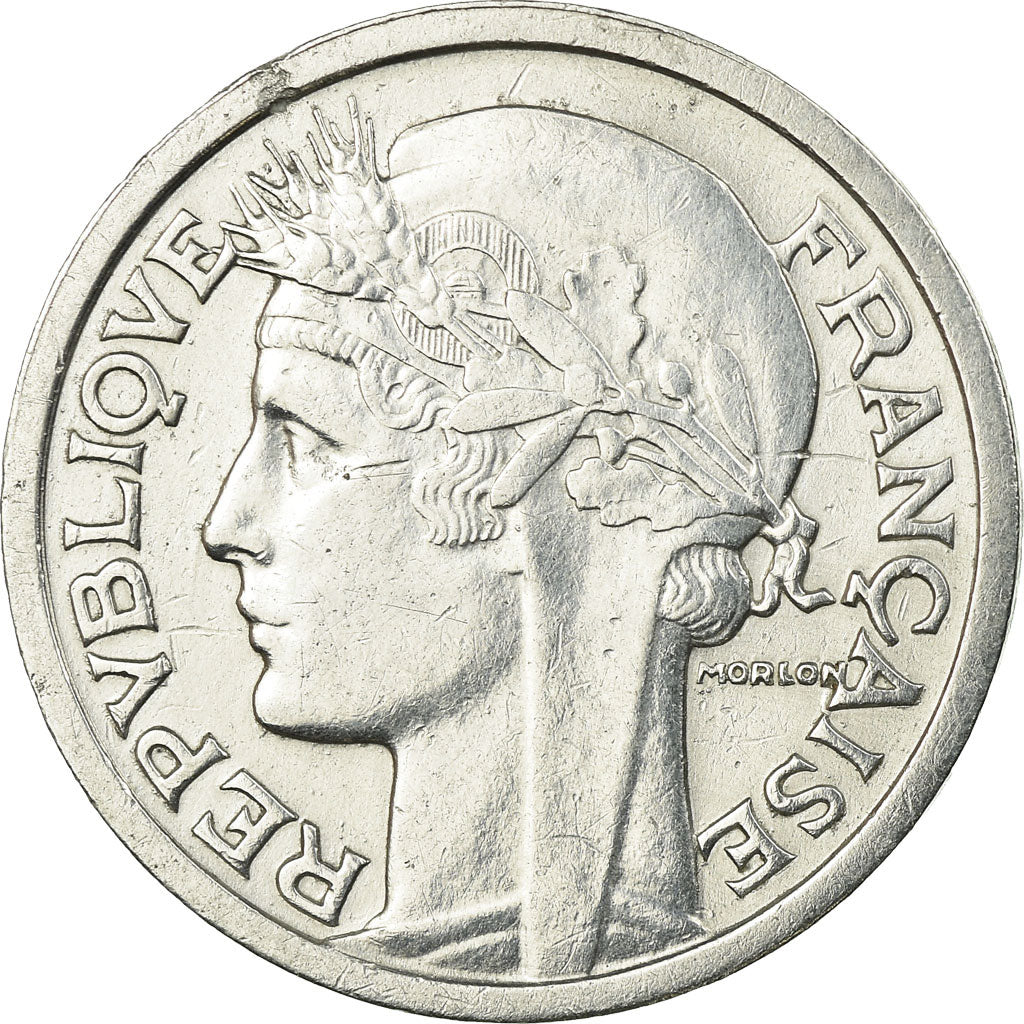 Münze, Frankreich, Morlon, 2 Francs, 1945, Paris, SS, Aluminium, KM:886a.1