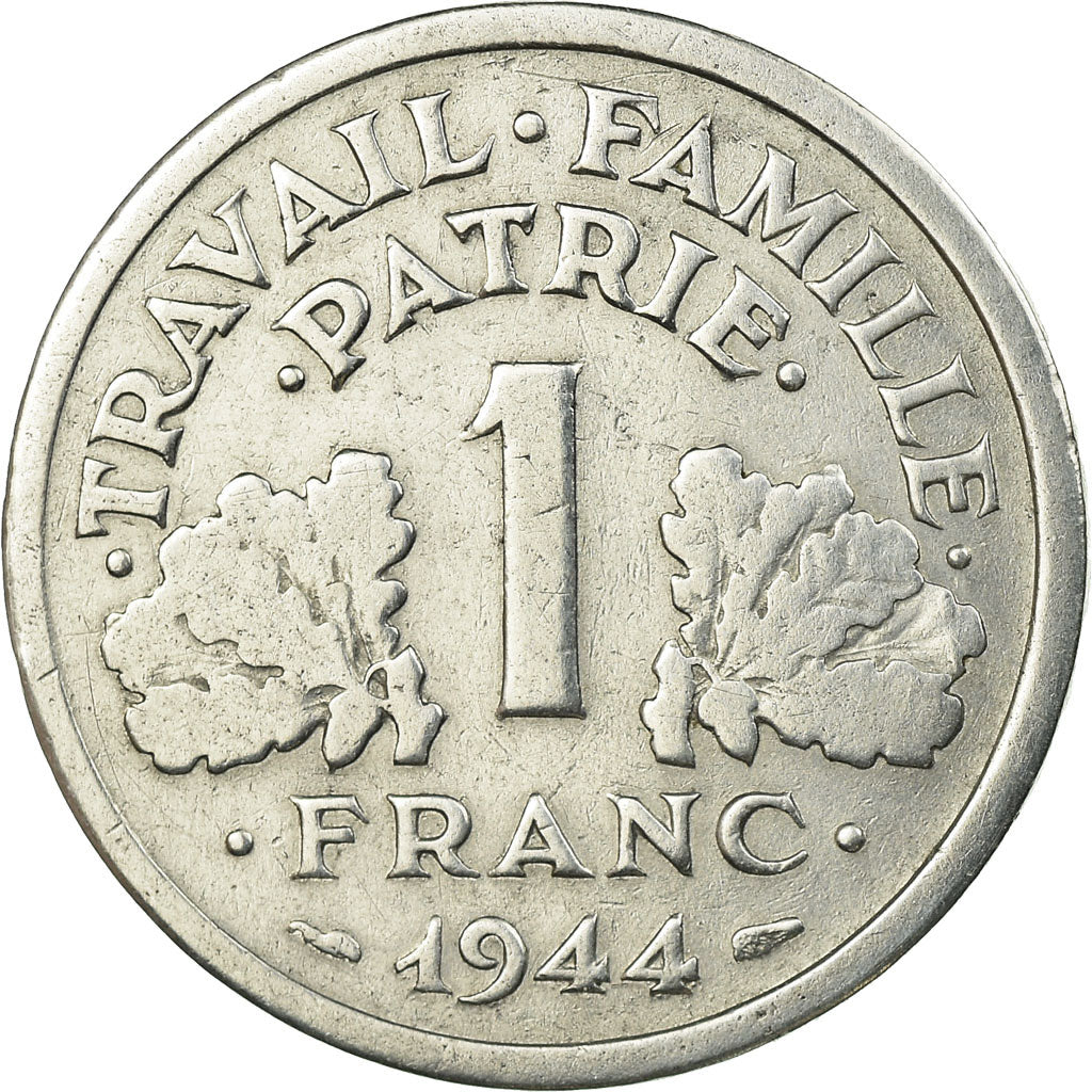 Coin, France, Bazor, Franc, 1944, Castelsarrasin, EF(40-45), Aluminum, KM:902.3