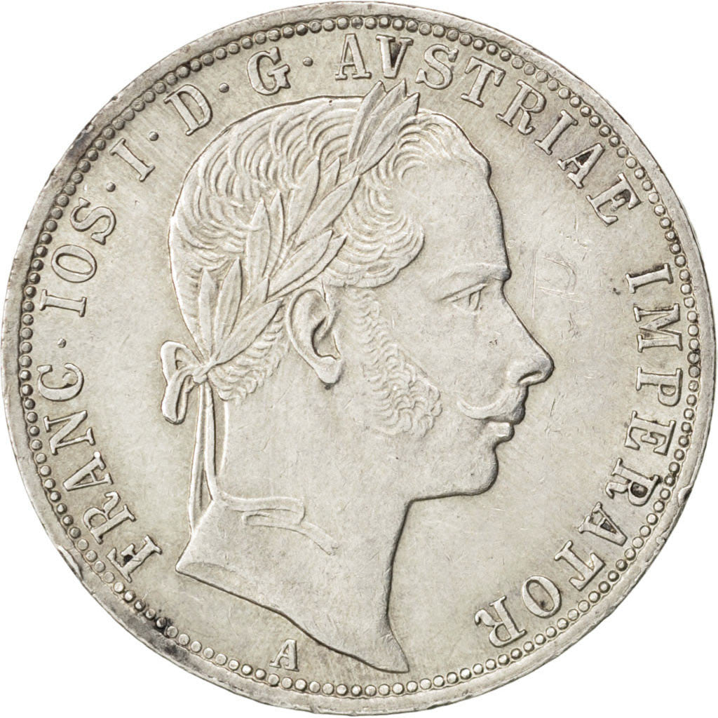 AUSTRIA, Florin, 1861, Vienne, KM #2219, AU(55-58), Silver, 12.37