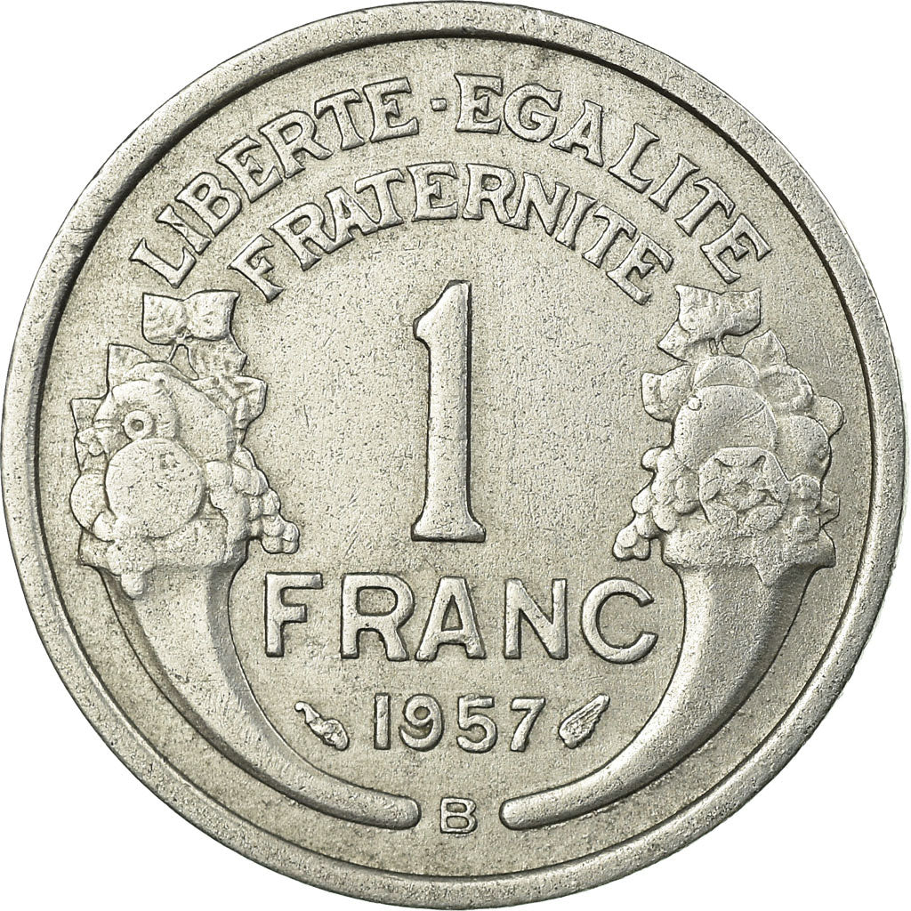 Coin, France, Morlon, Franc, 1957, Beaumont - Le Roger, EF(40-45), Aluminum