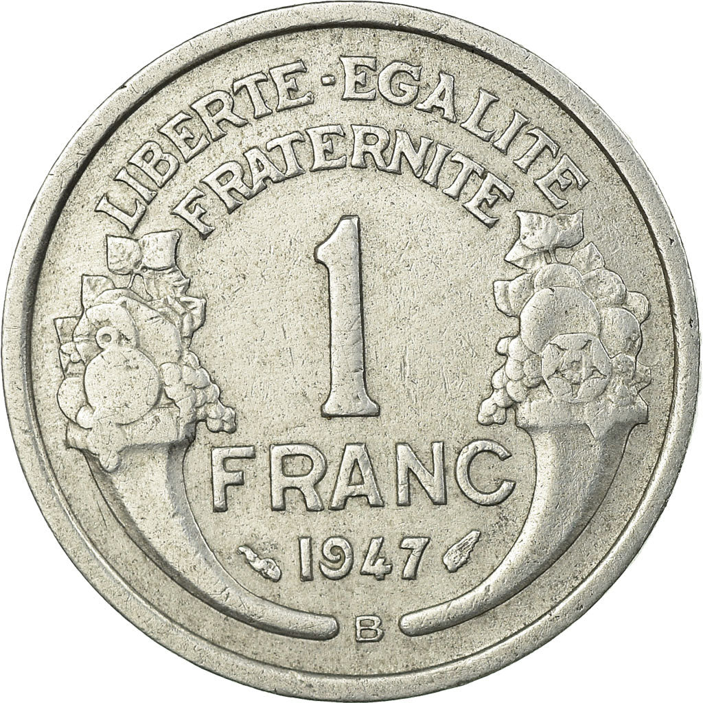 Coin, France, Morlon, Franc, 1947, Beaumont - Le Roger, EF(40-45), Aluminum