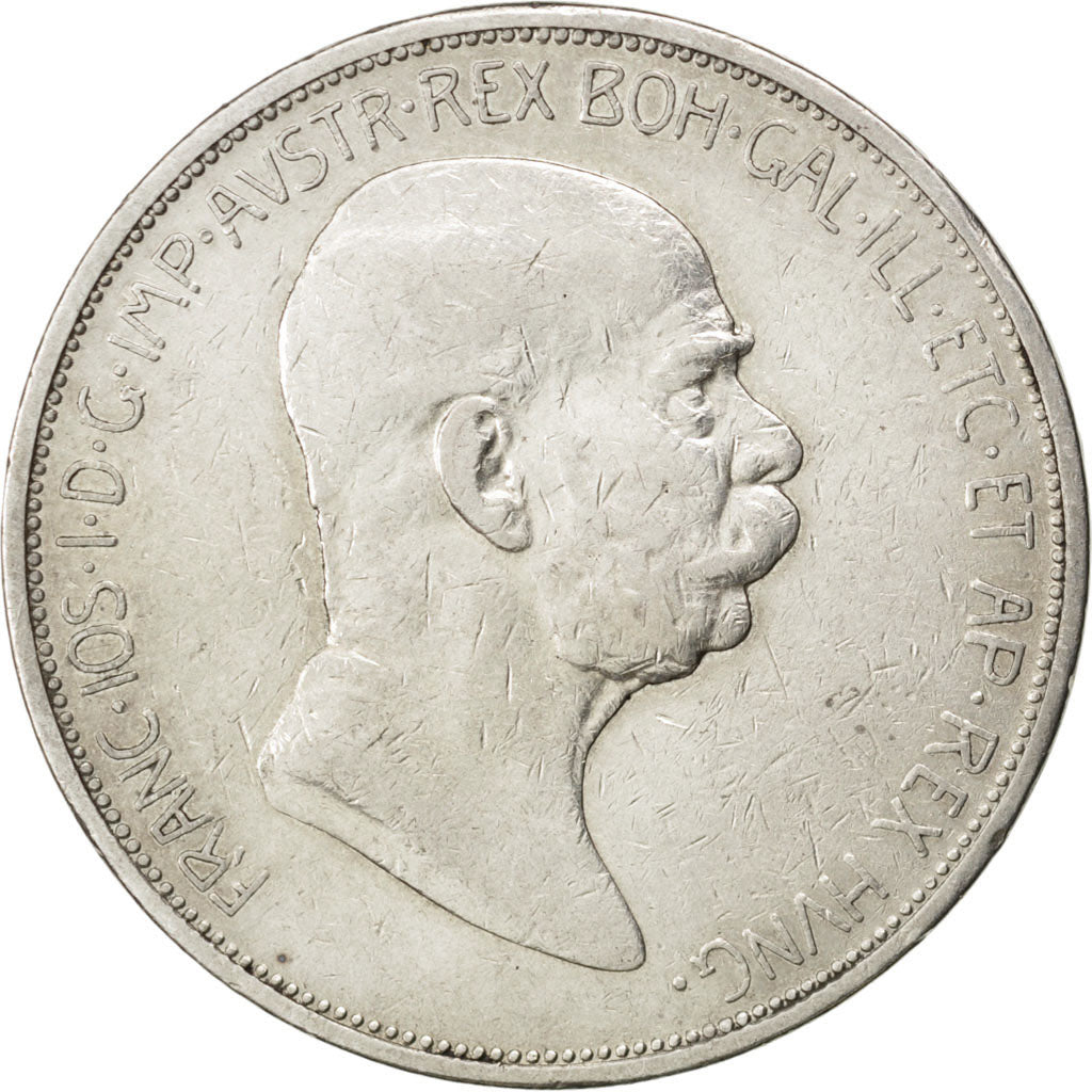 AUSTRIA, 5 Corona, 1909, KM #2814, EF(40-45), Silver, 23.92