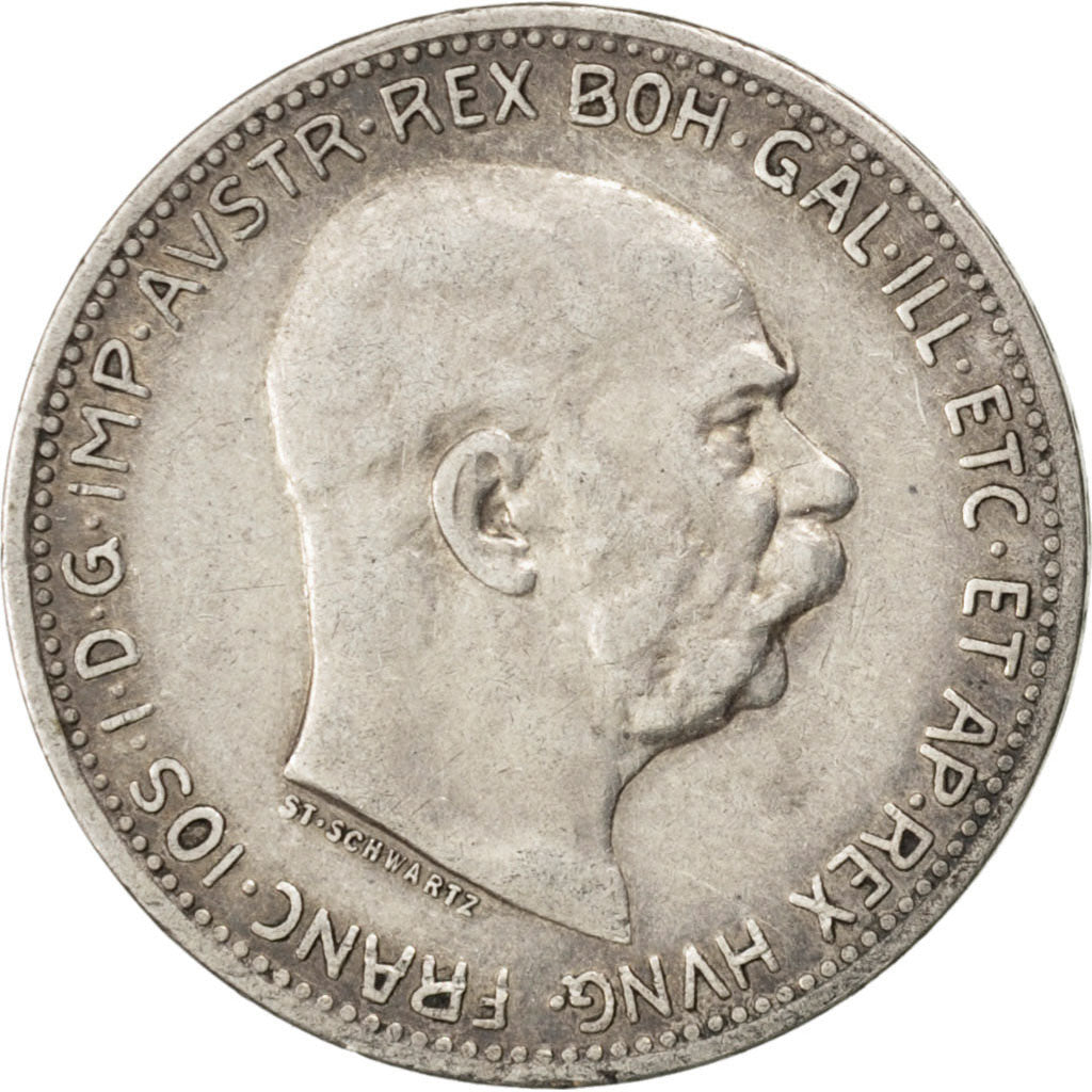 AUSTRIA, Corona, 1915, KM #2820, EF(40-45), Silver, 4.96