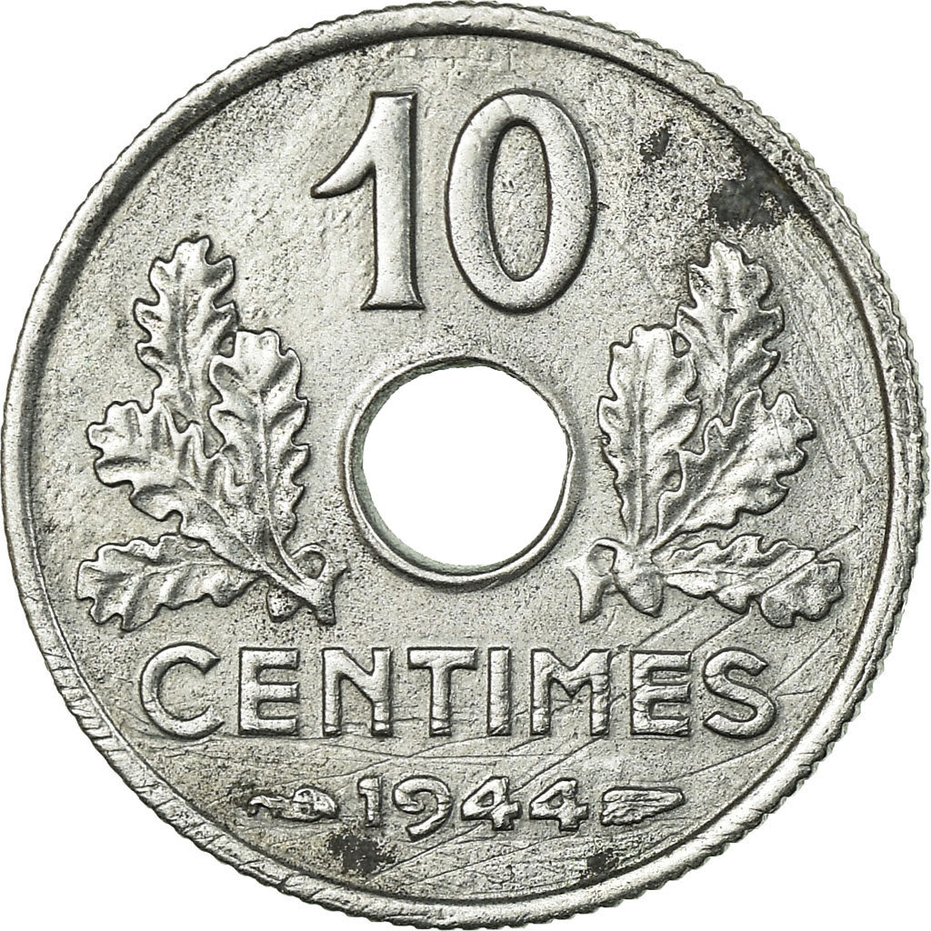 Moneta, Francja, État français, 10 Centimes, 1944, Paris, VF(30-35), Cynk