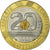 Moneda, Francia, Mont Saint Michel, 20 Francs, 1992, Paris, MBC, Trimetálico