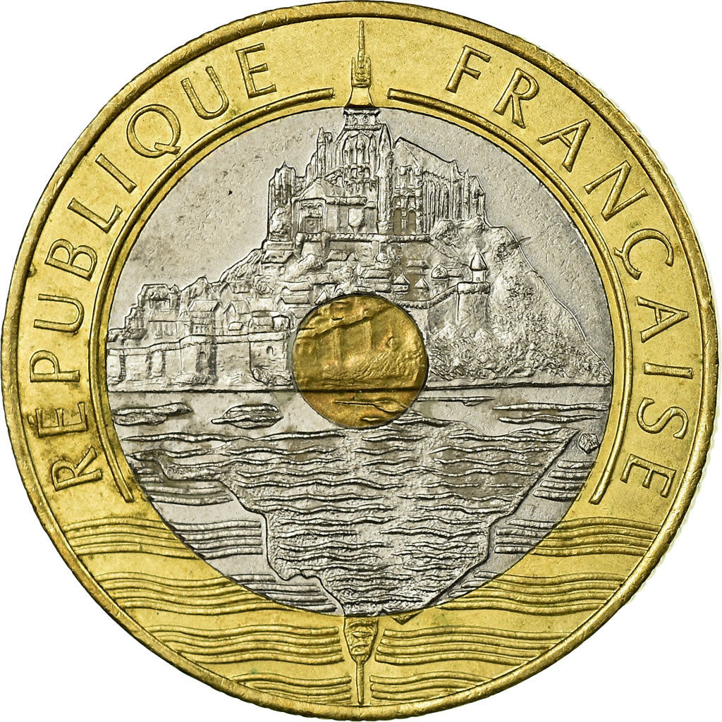 Münze, Frankreich, Mont Saint Michel, 20 Francs, 1992, Paris, SS, Tri-Metallic
