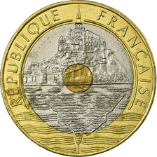 Münze, Frankreich, Mont Saint Michel, 20 Francs, 1992, Paris, SS, Tri-Metallic