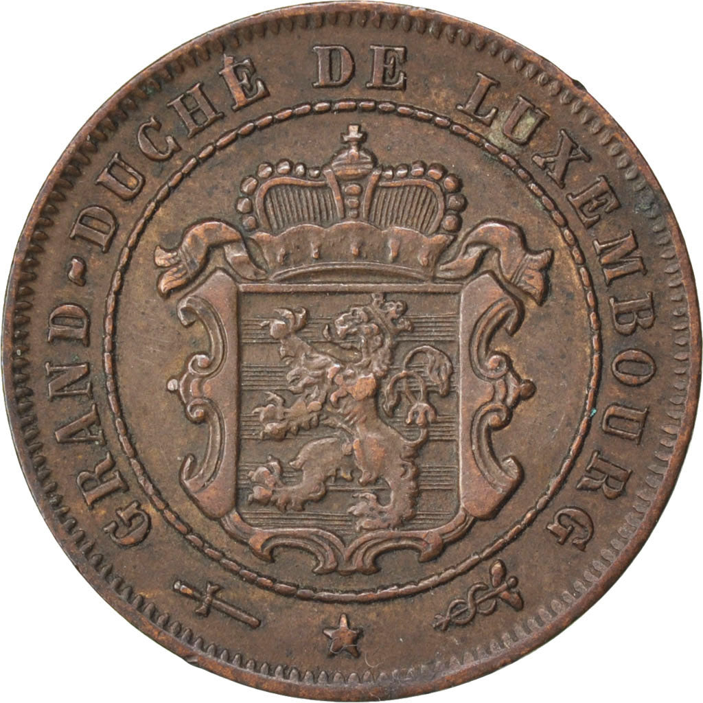 LUXEMBOURG, 2-1/2 Centimes, 1901, Utrecht, KM #21, AU(50-53), Bronze, 2.56