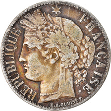 Coin, France, Cérès, Franc, 1871, Paris, VF(30-35), Silver, KM:822.1