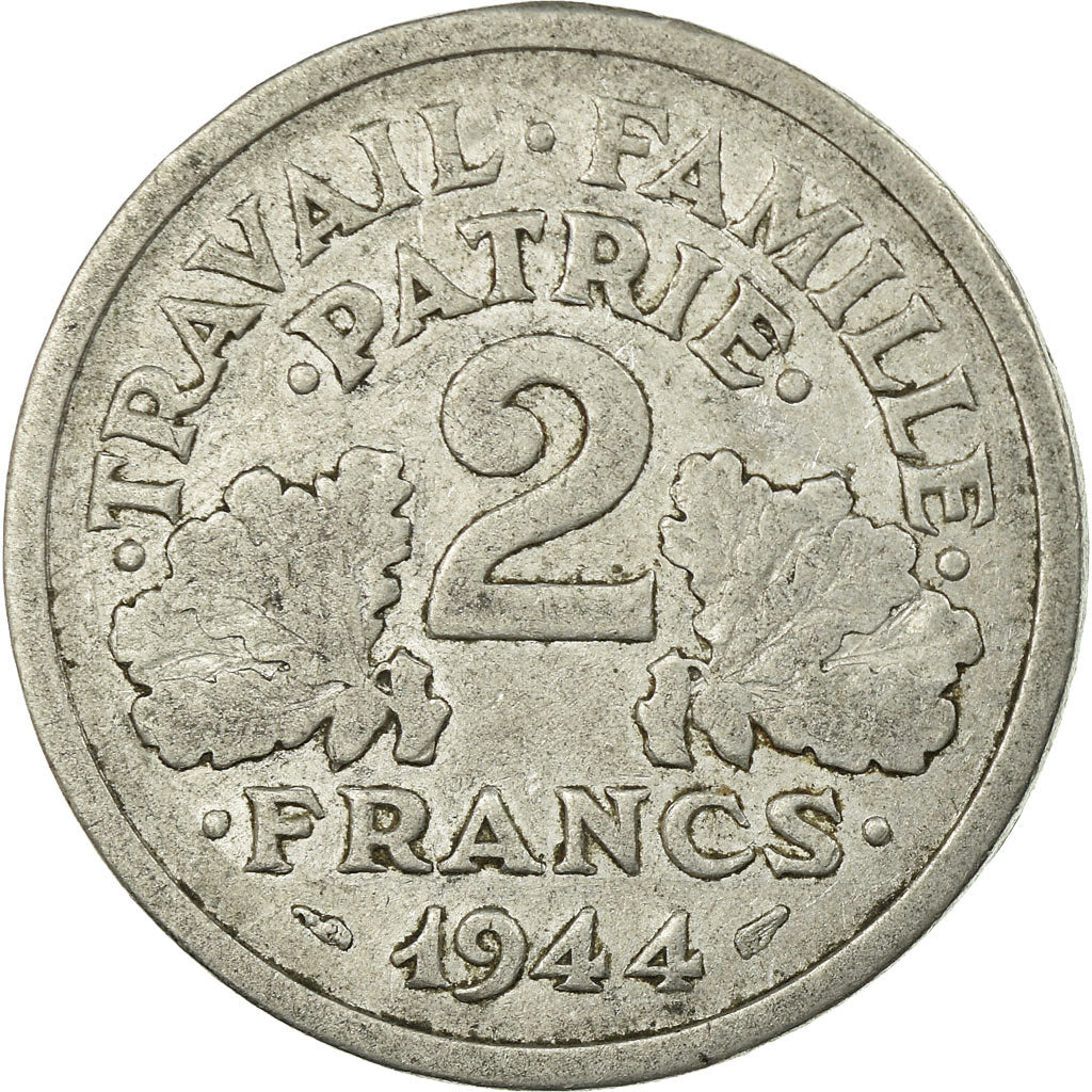 Münze, Frankreich, Bazor, 2 Francs, 1944, Beaumont - Le Roger, S, Aluminium