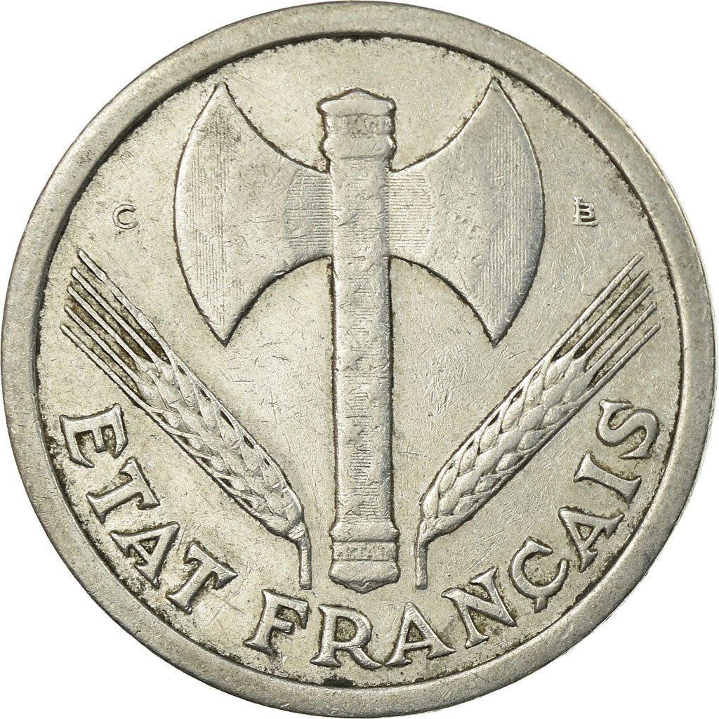 Coin, France, Bazor, 2 Francs, 1944, Castelsarrasin, EF(40-45), Aluminum