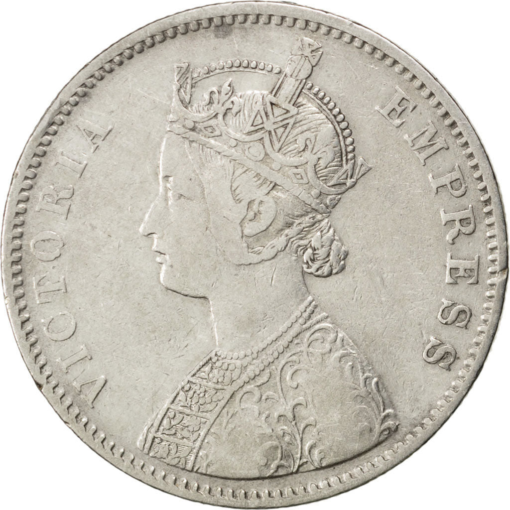 INDIA-BRITISH, Rupee, 1877, KM #492, EF(40-45), Silver, 30.79, 11.53