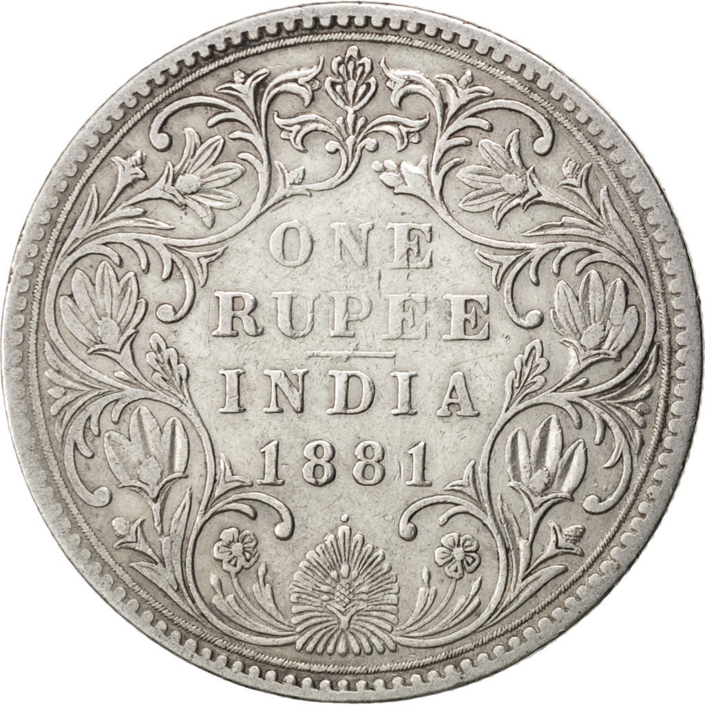 INDIA-BRITISH, Rupee, 1881, KM #492, VF(30-35), Silver, 30.79, 11.48