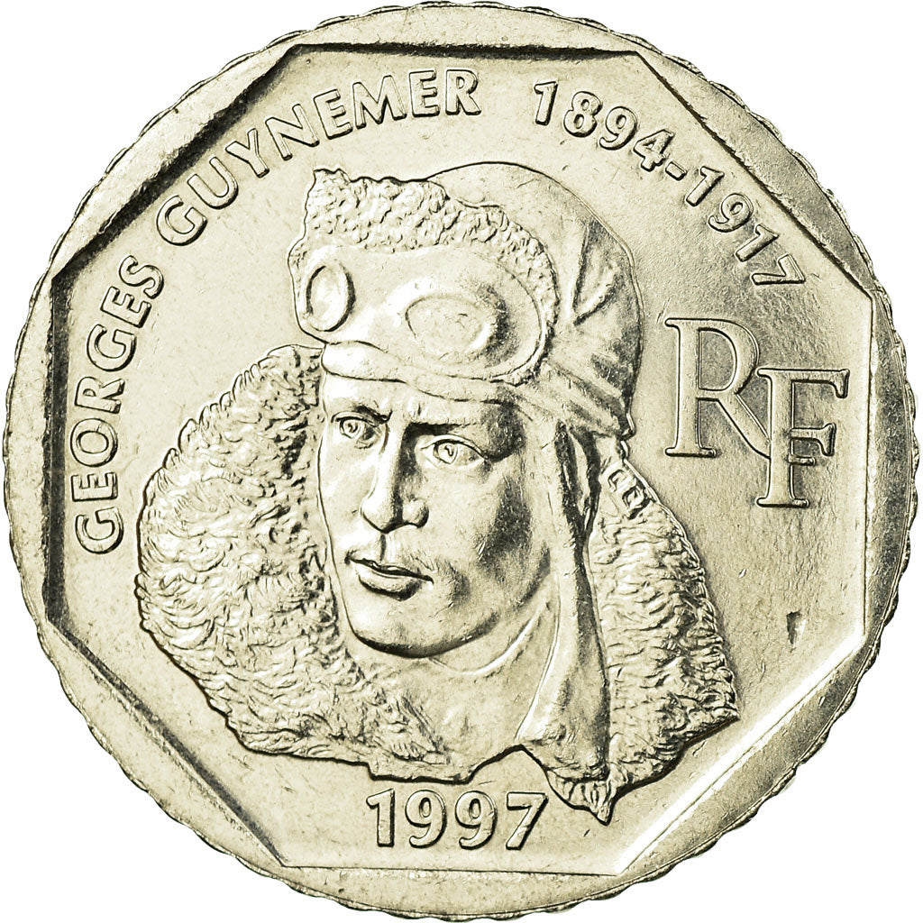Münze, Frankreich, Guynemer, 2 Francs, 1997, Paris, VZ, Nickel, KM:1187