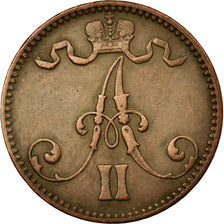 Monnaie, Finlande, Alexander II, 5 Pennia, 1866, TTB+, Cuivre, KM:4.1