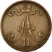 Monnaie, Finlande, Alexander II, 5 Pennia, 1866, TTB+, Cuivre, KM:4.1