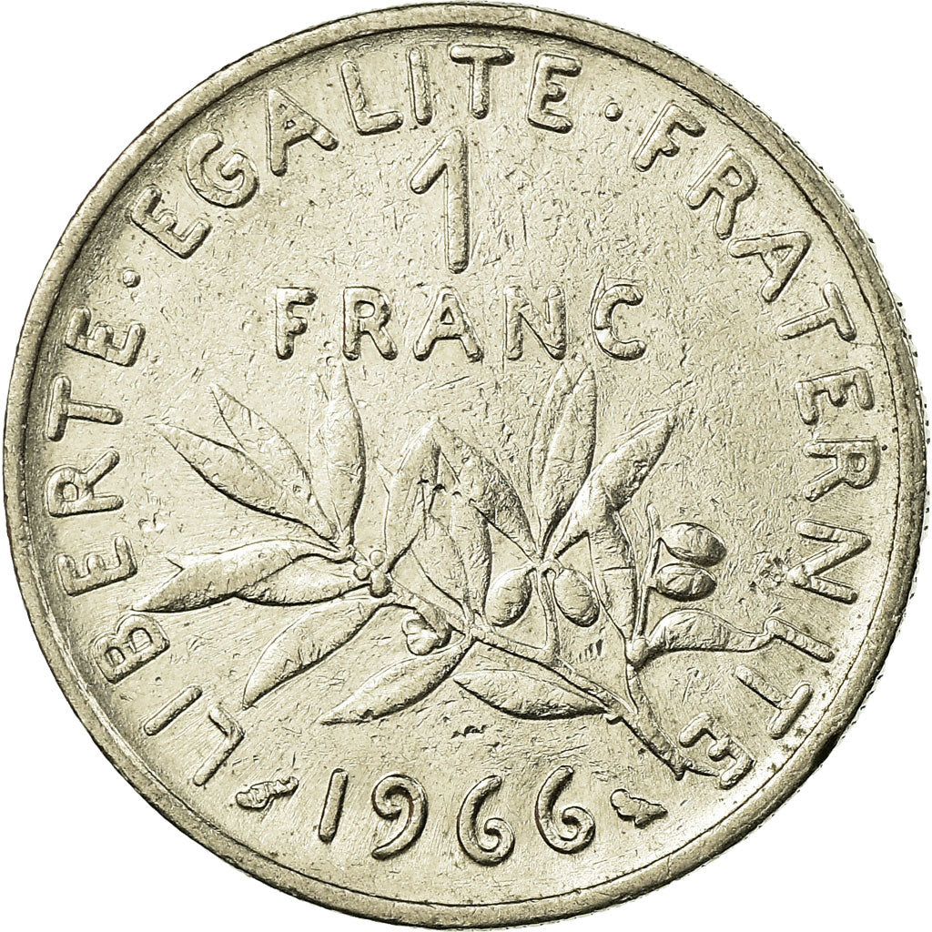 Moneta, Francja, Semeuse, Franc, 1966, Paris, EF(40-45), Nikiel, KM:925.1