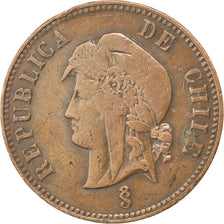 CHILE, 2-1/2 Centavos, 1887, KM #150, EF(40-45), Copper, 27, 7.90