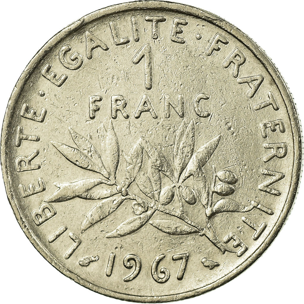 Moneda, Francia, Semeuse, Franc, 1967, Paris, MBC, Níquel, KM:925.1