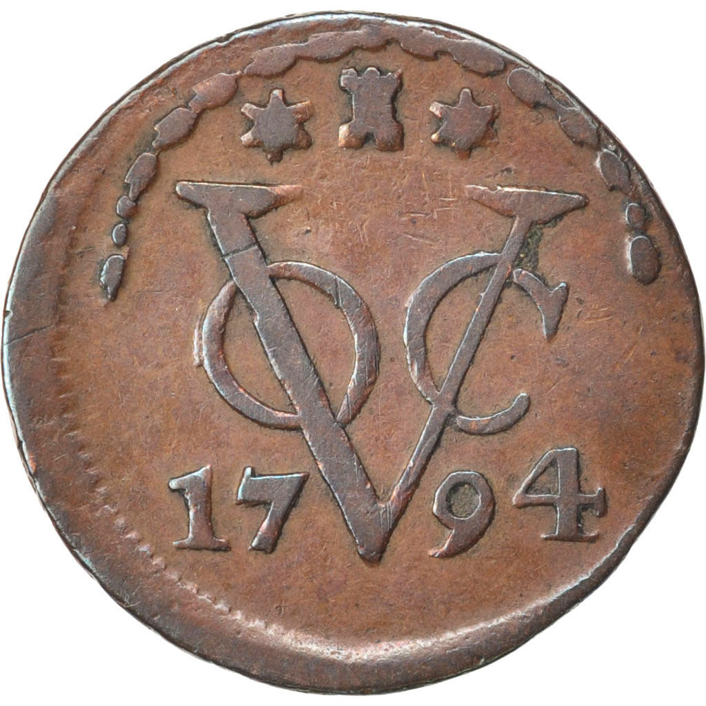 NETHERLANDS EAST INDIES, Duit, 1794, KM #159, EF(40-45), Copper, 2.88