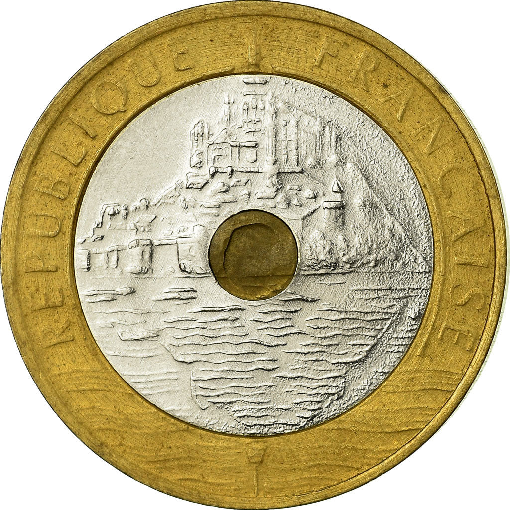 Münze, Frankreich, Mont Saint Michel, 20 Francs, 1992, SS, Tri-Metallic