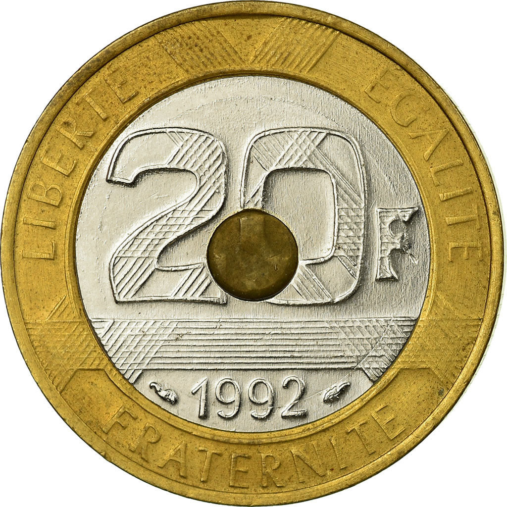 Münze, Frankreich, Mont Saint Michel, 20 Francs, 1992, SS, Tri-Metallic