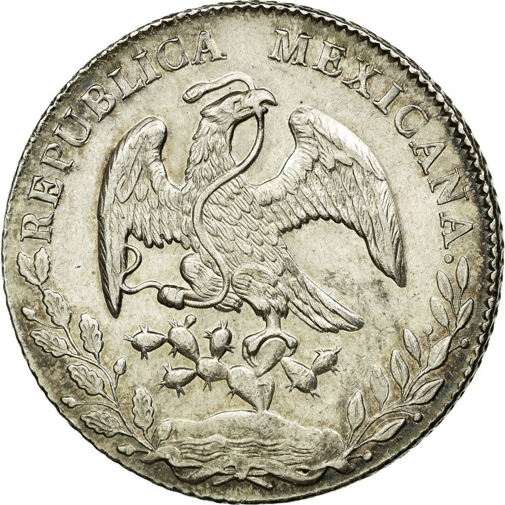 Moneda, México, 8 Reales, 1876, Mexico City, MBC+, Plata, KM:377.10