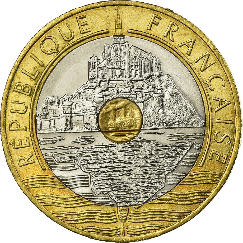 Monnaie, France, Mont Saint Michel, 20 Francs, 1995, TTB, Tri-Metallic