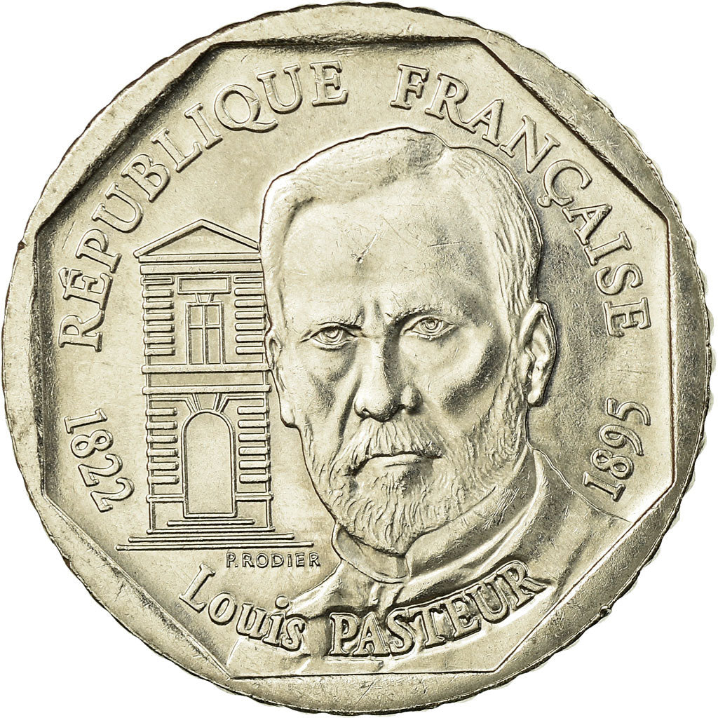 Coin, France, Pasteur, 2 Francs, 1995, EF(40-45), Nickel, KM:1119, Gadoury:549