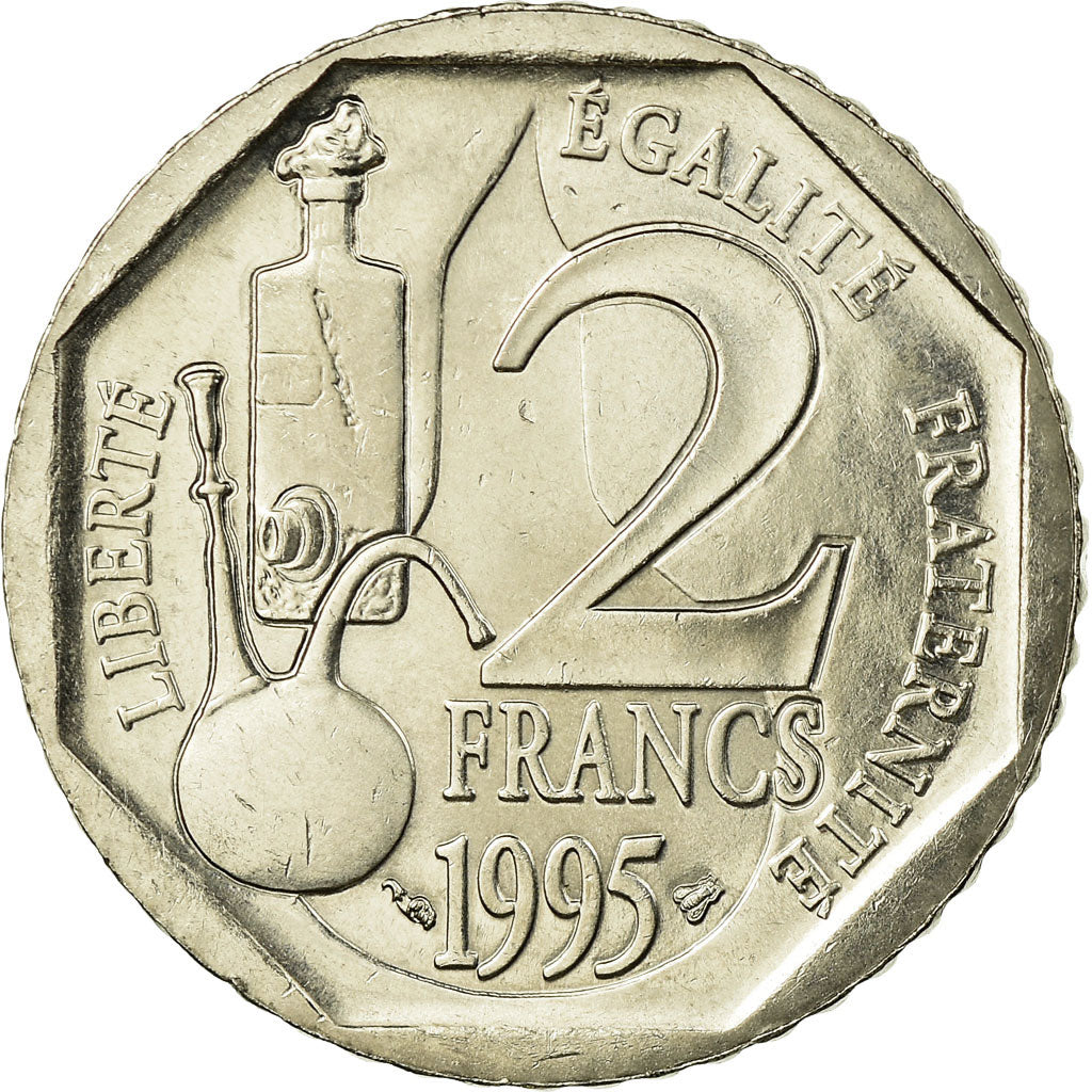 Coin, France, Pasteur, 2 Francs, 1995, EF(40-45), Nickel, KM:1119, Gadoury:549
