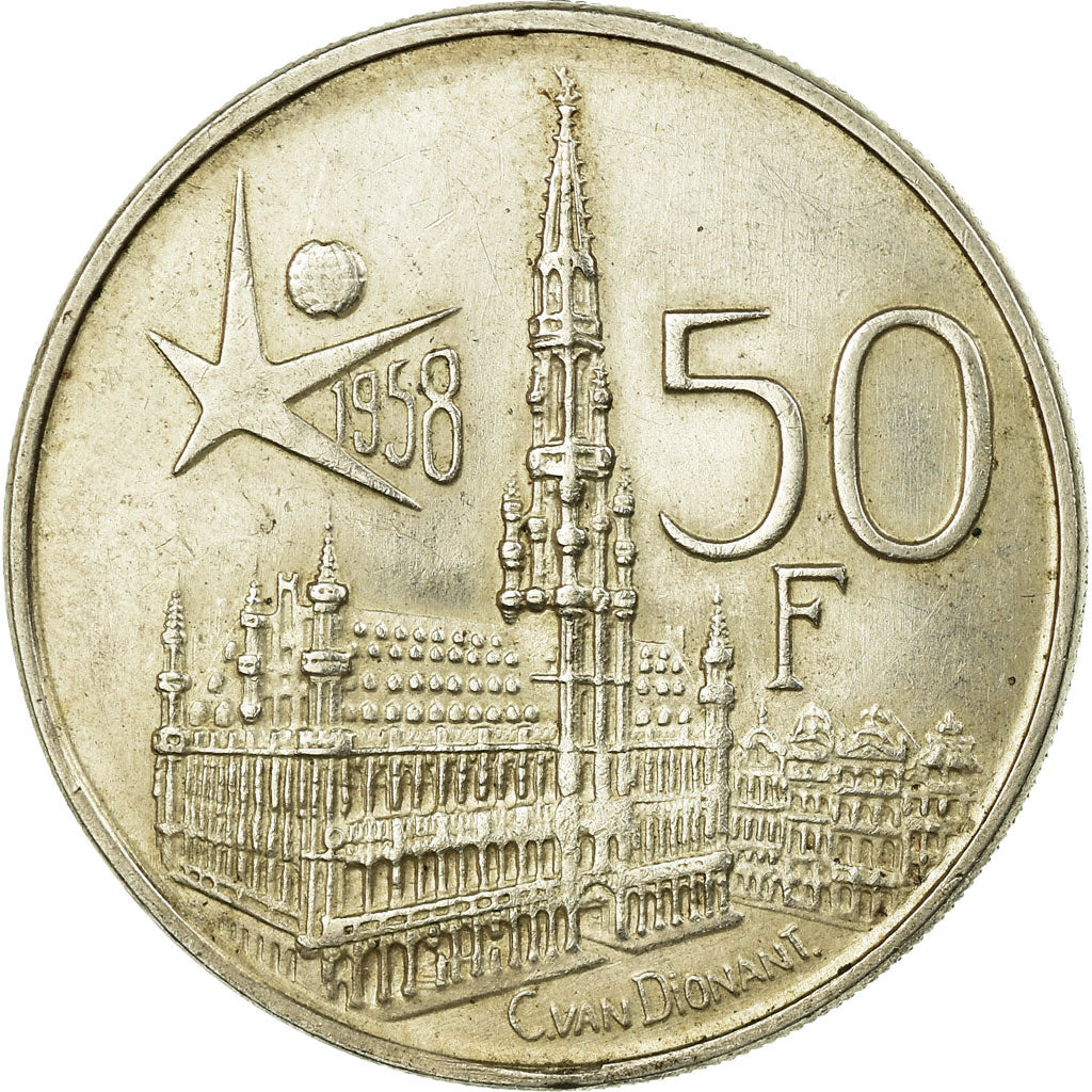 Monnaie, Belgique, 50 Francs, 50 Frank, 1958, Bruxelles, TTB, Argent, KM:150.1