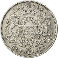 LATVIA, Lats, 1924, KM #7, AU(50-53), Silver, 23, 4.94