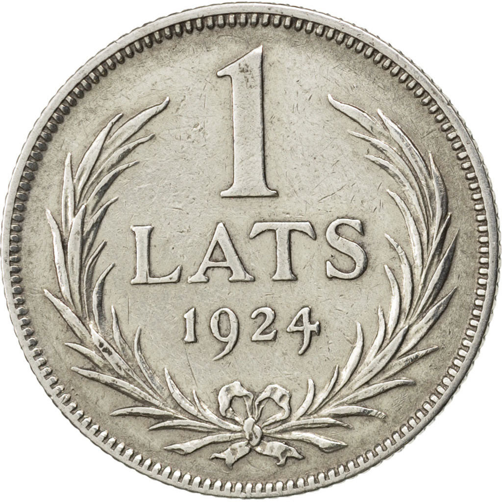 LATVIA, Lats, 1924, KM #7, AU(50-53), Silver, 23, 4.94